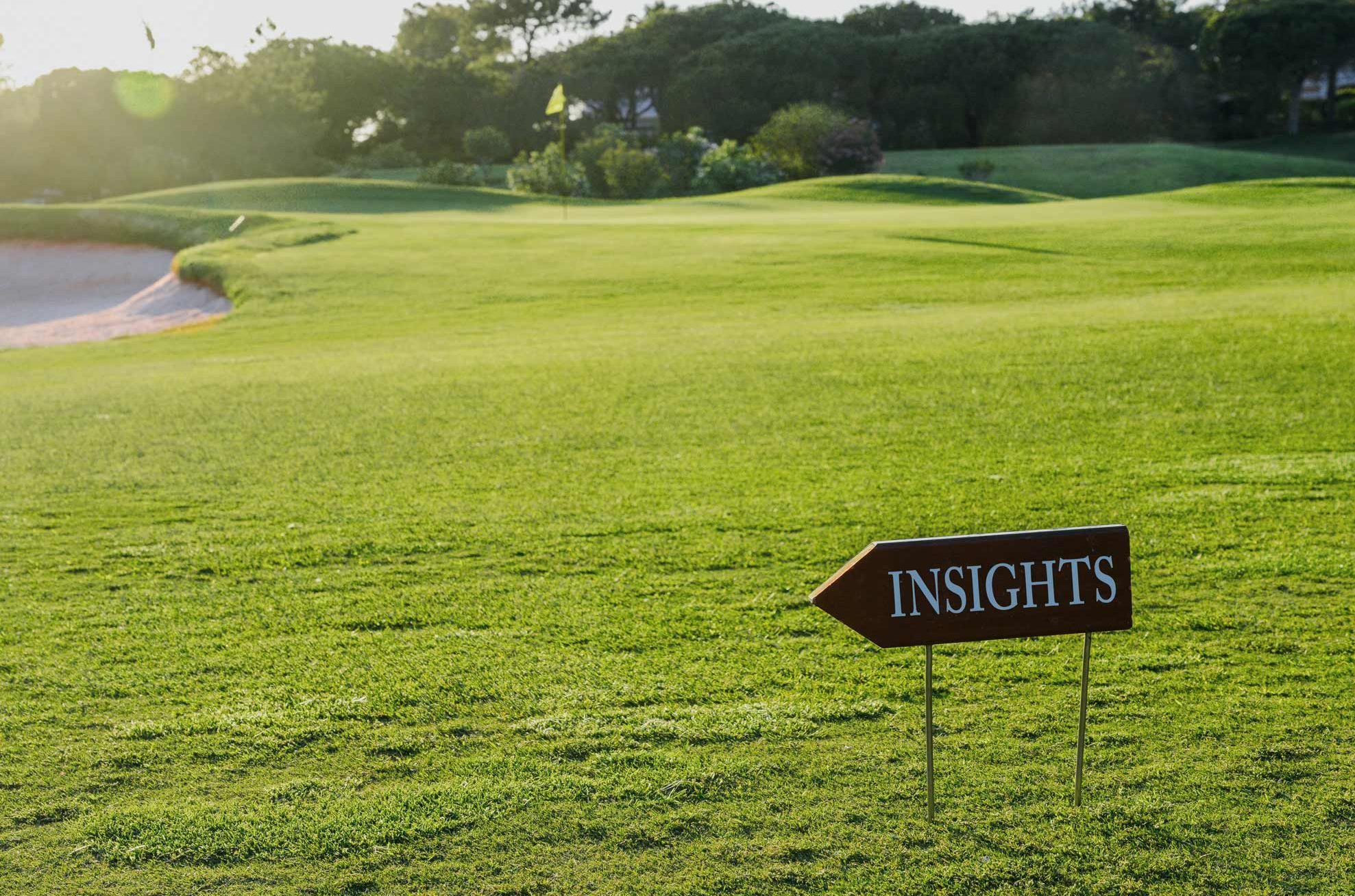 Signage on a golf course