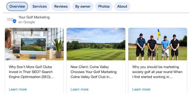 GBP posts from Your Golf Marketing